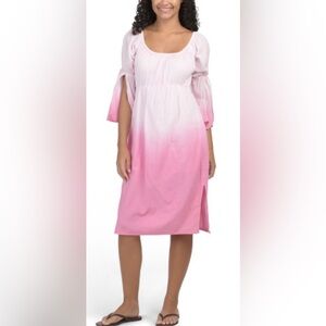 Pink Ombre Women's Swim Coverup. Debbie Katz Alani Cotton Dress. Sz Small NWT